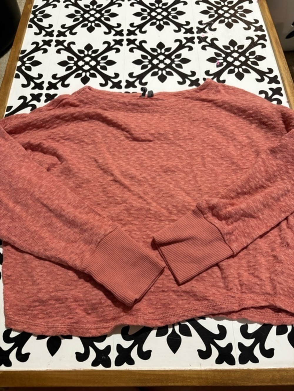Anthropologie Coral-Rose Crewneck Sweater